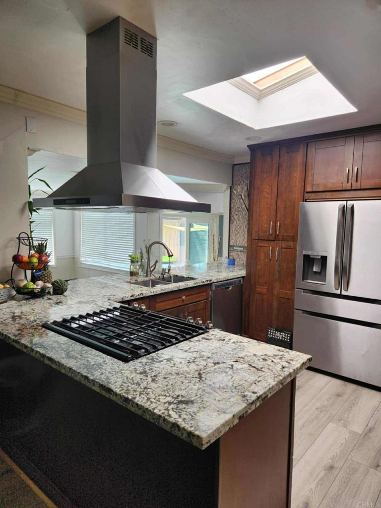 A bright and beautifully maintained home located in the heart of Chula Vista, updated luxury vinyl plank flooring throughout, spacious entry and living room filling with natural light. The kitchen boast ample cabinetry, dual sink, and convenient breakfast bar perfect for casual dining. Enjoy sparkling pool. Located just minutes from Chula Vista Marina Park and Gaylord Pacific Resort & Convention Center. Excellent opportunity for a large single story home with workshop and pool in the popular Hilltop neighborhood of Chula Vista for a great price. For Showings schedule showing through Showing Time or Call or Text LA (619)254-0694 within 2 hours prior to showing.