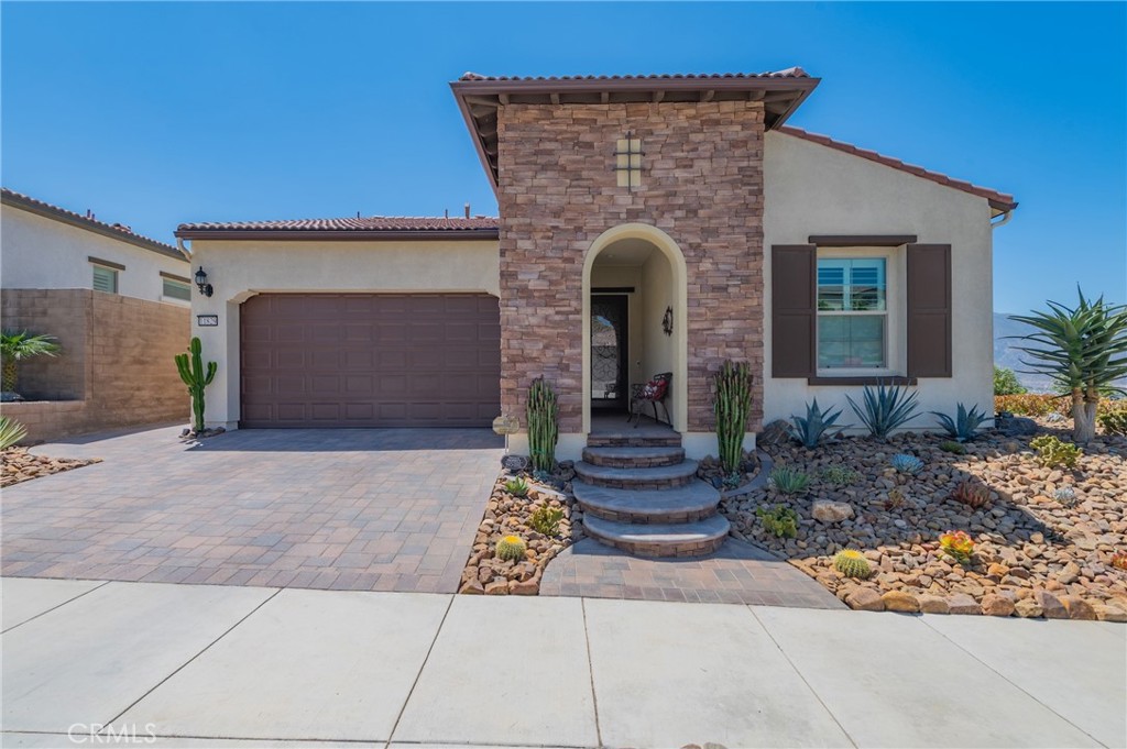 Single story masterpiece sits high above the hills on a corner lot within prestigious gated 55+ community of Terramor. No expense is spared on this luxurious 3 bedroom home with over $250k worth of upgrades! From custom wood floors, 4 inch window shutters, designer full stone backsplash & espresso cabinets in the kitchen, wood paneling on family room walls, crystal chandelier & pendants, custom doors at entry, closet, pantry and much more. The extensive list of upgrades continues to the exterior with Arizona style landscaping in the front with exotic succulent plants, rocks, lighting, pavers throughout covering entire driveway. Beautiful Travertine flooring extends the California room to a spacious backyard with low maintenance hardscape which offers panoramic view of distant mountains and city lights. Attached 2 car garage with Epoxy flooring and custom built-in storage cabinets. This gorgeous home is also equipped with Smart home technologies including security alarm & paid Solar panels. The fitness facility and club house in the community offers nothing short of 5 star resort amenities from indoor/outdoor pools, cabana, exercise gym, sauna, private massage rooms, bar, meeting rooms, BBQ, Tennis & Pickleball courts, and more. Welcome home.