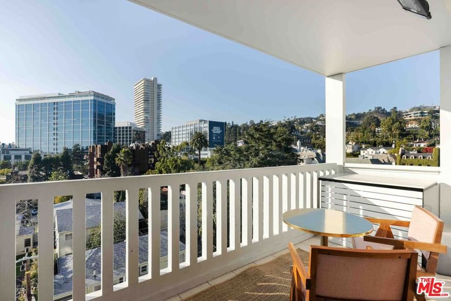 Beautifully renovated corner unit at the highly sought after Doheny West Towers. The building is perfectly situated at the top of the hill on Doheny Dr, allowing for the most stunning unobstructed views. The building itself has just finished a major renovation and boasts to be the newest fully renovated tower on Doheny Dr. This unit gets prime light throughout the day, and has a large patio with brand new heaters installed for those chilly LA nights that happen every once in a while. The unit is very peaceful and quiet with breath-taking views of the city of Los Angeles all the way to the ocean. Inside the apartment, you'll find that the unit has been meticulously renovated and finished with beautifully comfortable furniture. There is a Samsung Frame TV, dedicated writer's desk, plenty of custom made wardrobe space, and a safe for your valuables. The kitchen is fully renovated with a brand new fridge, it includes a wine fridge, microwave, and dishwasher. HOA includes cable, internet, water, and trash. This is a full service building with a 24 hour concierge/doorman, and your guests get to enjoy complimentary valet parking in front of the building. Other amenities included are salt water pool, spa, steam room, gym and laundry facilities that have all recently gone through a major renovation. Sale is offered both furnished & unfurnished. Close proximity to the best restaurants, cafes, and shops in Beverly Hills and West Hollywood. Don't miss this stylish gem located in the heart of West Hollywood!