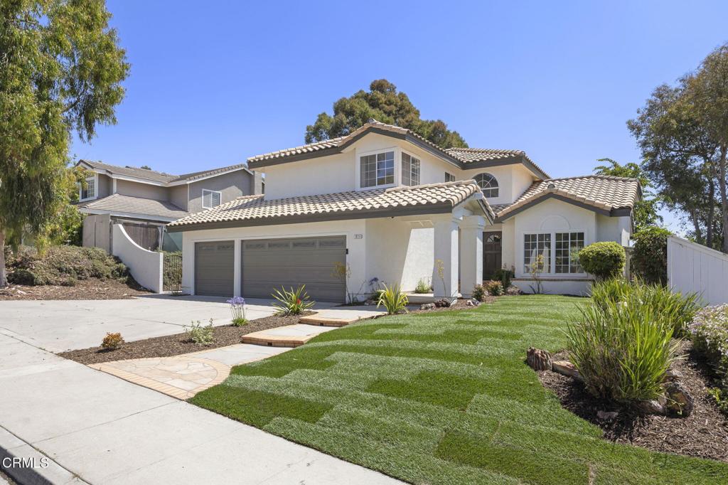 Fully reimagined POOL home in prime Vista Las Posas neighborhood! Resting on a large lot overlooking picturesque Eldred Lokker Park, this exquisite residence has been fully renovated with an organic contemporary design, blending natural inspired materials with all new modern fixtures and finishings. Light oak engineered flooring runs throughout, grounding the space with a warm neutral tone, while soaring ceilings add depth & architectural character. A multitude of windows and glass doors connect the home to the outdoors, illumining the freshly painted interior with warm natural light. The home's ideal floorplan features an entry level bedroom and full bathroom- a perfect space for multigenerational living, guest quarters, or a home office. The spacious main level also features a large formal living & dining room, as well as a cozy family room with fireplace that center around the newly renovated open concept kitchen- beautifully appointed with all new custom cabinetry, quartz countertops, hand-glazed tile backsplash, all new high-end stainless steel appliances, large peninsula with counter seating, and a charming breakfast nook with direct views out to the pool & park. Located upstairs are three additional bedrooms, stunning new guest bath, and versatile loft space. Retreat to the primary suite, where an oversized picture window frames views of the pool and lush park below, and an upgraded ensuite bathroom features a large soaking tub, new modern tile flooring, stall shower, walk in closet, as well as a brand new dual vanity with all new fixtures. Outside, the curated backyard offers a peaceful escape- a freshly landscaped backyard, and gorgeous newly re-plastered pool with all new tile and serene water feature- just in time to enjoy warm Camarillo Summer days! Additional highlights include all new roof underlayment & tile reset, updated recessed lighting, all new elevated light fixtures & hardware, convenient main level laundry room, brand new sod in both front & back yard, and direct THREE-car garage access. Positioned in one of Camarillo's most sought after neighborhoods, this home is conveniently located near freeway access, shopping, restaurants, Outlets, hiking trails, award winning schools, great parks and just a short drive to Ventura County's best beaches.