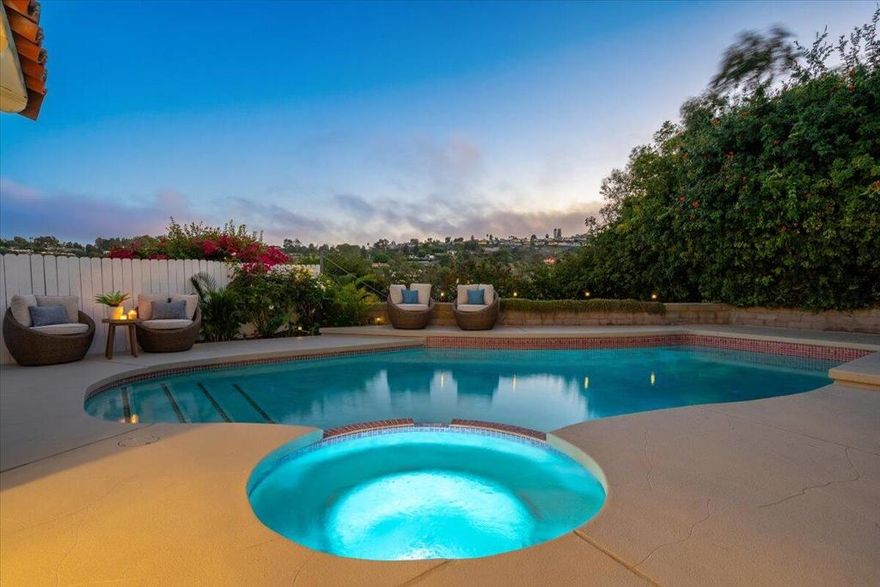 This beautifully upgraded residence has been tastefully remodeled inside and out, offering modern style and comfort in one of Rancho Palos Verdes' most desirable locations. Perched on a premium private lot, the home showcases sweeping panoramic views and seamless indoor-outdoor living. The light-filled floor plan features spacious living areas, custom built-ins, and a dining space that opens directly to the backyard. The primary suite is a peaceful retreat with a remodeled bath and sitting area. Step outside and enjoy spectacular views, lush landscaping, a sparkling pool, and spa--perfect for entertaining or relaxing in total privacy. A move-in ready Rancho Palos Verdes pool home designed for resort-style living. VIRTUAL TOUR:  https://my.matterport.com/show/?m=vDahgi8hxkC&mls=1
