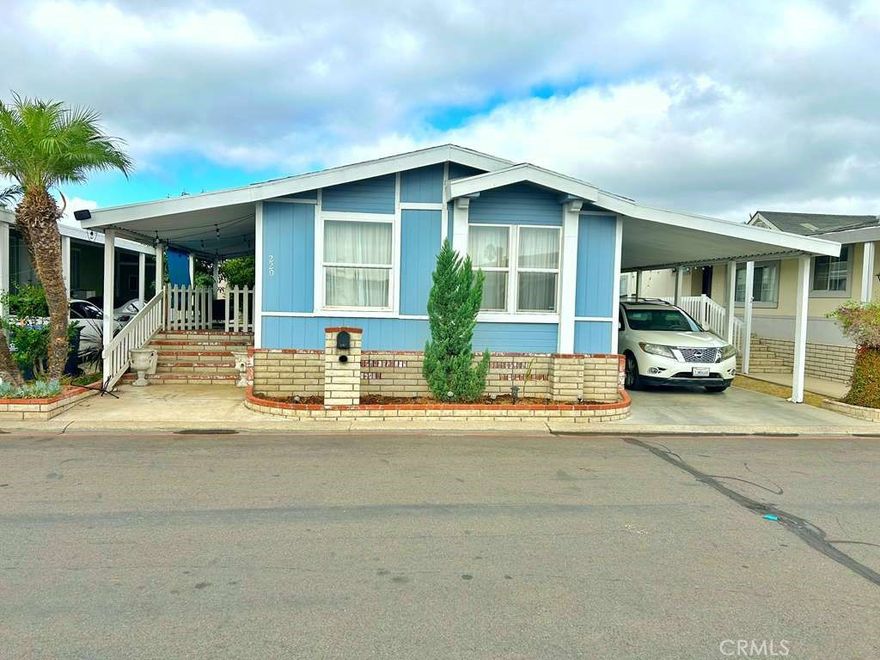 This manufactured home features 3 bedrooms and 2 bathrooms, remodeled approximately 2 years ago with updates that include a new stove, dishwasher, and trash compactor. The community offers a sparkling swimming pool, a large clubhouse with a full kitchen, and a basketball court for recreation and gatherings. Ideally located within walking distance to Harbor Blvd shopping, dining, banking, and public transportation, and only minutes from Fountain Valley, Costa Mesa, the 405 Freeway, and local beaches, this home combines convenience with lifestyle.