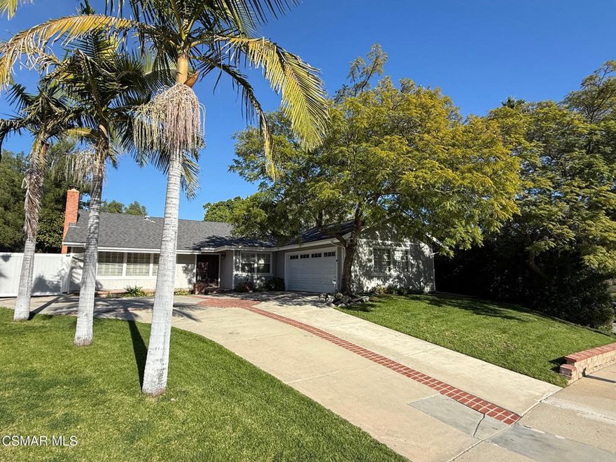 Welcome to beautiful Thousand Oaks! This charming 3-bedroom, 2-bath home sits on a large, private lot and has been tastefully remodeled with wood-like flooring throughout--no carpet. The updated kitchen features quartz countertops and ample cabinetry. Enjoy abundant natural light and a spacious enclosed patio with indoor laundry hookups.Additional highlights include central A/C and heat, an oversized driveway with room for multiple cars and a boat, and a 2-car garage with cabinets and a utility sink offering tons of storage. The property is surrounded by mature trees and hedges, providing exceptional privacy. The expansive backyard boasts a large patio with fire pit, grassy area, and scenic hill views--perfect for entertaining or relaxing.Ideally located near hiking and biking trails, golf courses, and top-rated schools, including award-winning Weathersfield Elementary.Excellent credit required. No cats. Dogs considered with submission.