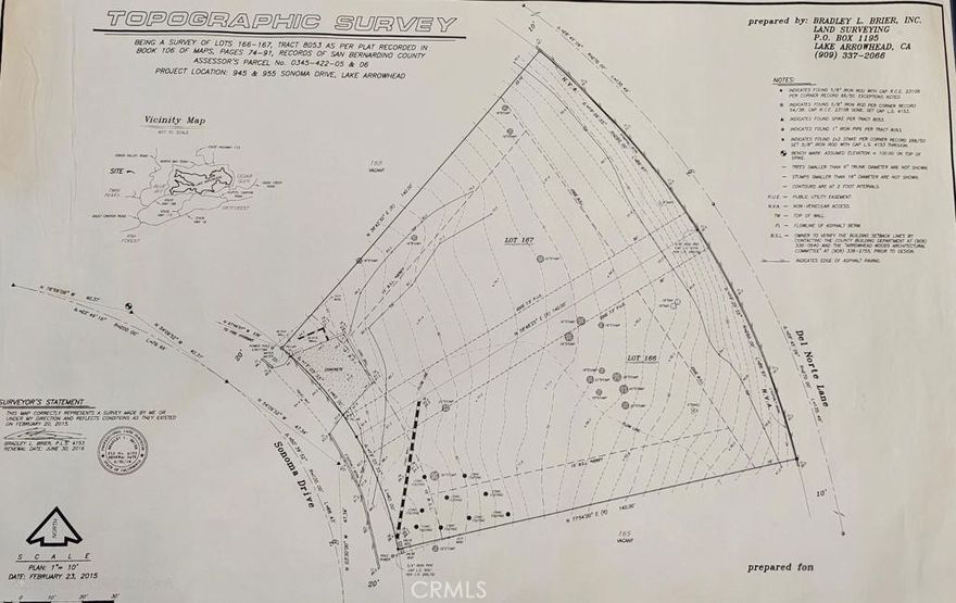 Build Your Dream Retreat in the Heart of Lake Arrowhead Woods – With Lake Rights!



Take advantage of a rare chance to own a buildable lot in the highly sought-after Lake Arrowhead Woods community. This gently sloped property is ideal for your custom mountain getaway, offering a straightforward build in a picturesque, well-established neighborhood.



The lot includes two parcels under one APN (Lots 166 & 167) and is already equipped with a choice of two water meters—helping you save significantly on hookup fees. Essential utilities are conveniently located at the street, including public sewer, water, electricity, natural gas, and cable, setting the stage for a smooth development process.



Enjoy rare dual access with frontage on both Sonoma and Del Norte, two county-maintained and plowed roads that ensure year-round accessibility. A topography survey completed in 2007 is available, providing an added layer of confidence as you plan your future home.



With lake rights included, this property offers not just a place to build—but a lifestyle to embrace. Buyers are encouraged to confirm zoning and usage with local authorities to bring their mountain vision to life.



Don't miss the opportunity to secure a prime piece of Lake Arrowhead’s natural beauty. Start building the mountain life you’ve always dreamed of.