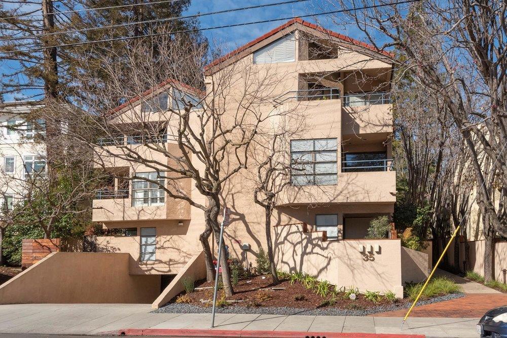 Live downtown in the Hayward Park neighborhood, with private gate access to Central Park, your 16 acre "backyard"! 2 Bed/2Bath First Floor Unit! Home Amenities: Kitchen/Great room with bar dining, double oven and direct access to outdoor patio for interactive entertaining! Living and Dining room with fireplace that turns on via remote, built-in wet bar with mirrored shelving that will surely draw people to it and also spark great conversation amongst a group of friends. Primary bedroom with walk-in organized closet, dual sink vanity, walk-in shower, and private patio access. Bedroom 2: Built-in Murphy bed with desk and shelving. Work-from-home ready! LARGE outdoor patio perfect for entertaining, pets and kids! Building Amenities: Pet friendly: 2 dogs or 3 ordinary household pets. 2 assigned parking spaces (secure garage well-ventilated) Open-air passageways (no shared hallways). Secure building/intercom. Low density - 15 units. Elevator. Trash Chute. Centrally located/Caltrain.