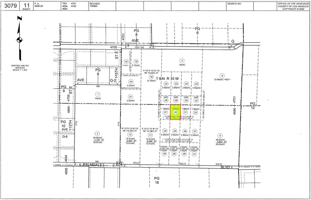 APN# 3079-011-029
Coordinates: 34.583271, -117.920057
1 Acre
Great Location close to schools and Shopping also located close to major Hwy Palmdale Blvd. Nice and Flat land ready for your Mobile home or home. Parcel below this one is also being sold separately 3079-011-028 1 Acre