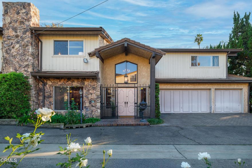 Open space, quiet elegance and quality construction characterize this delightful home. The desirable neighborhood features downtown Glendale, freeway access, and hills for exploring nature. Bespoke high quality shows in the kitchen with a large breakfast area. The ample cupboards have solid wood accented doors. Top built-in features are an instant hot water dispenser, a toaster, a warmer drawer and a vented barbecue grill. The bright bay window behind the sink has been used to display glass art, sparkly white coral and artifacts reminding one of the sea. The formal dining room with crystal chandelier opens to the covered patio. The useful walk-in pantry is off the utility room with washer and dryer and right next to the door to the finished three-car garage. The brightly lit front hall is ideal for displaying fine art. The powder room is surprisingly large. The living room is large enough to entertain many guests who may also flow through to the family room with wet mini-bar at the end near the secret room. The family room is large enough for a grand piano or full size pool table. Upstairs past the middle bathroom with both tub and tile shower and an enormous linen closet you see the grand double door entry to the primary suite. You soon realize that the side reading area has a nice view of the hills. The brightly lit reading area has shelves for your books and enough additional space for artwork, or maybe a row of  photos. The first room of the bath has an oversize tub, double sink and a built-in scale. Then the inner room with private toilet and oversized tile shower with glass doors. The larger closet has a built in chest of drawers and special drawers for storing plenty of shoes. There is more footage of hanger bar than in the closet opposite. The two bedrooms on the south have delightful views of the city. Each one has an entire wall of closet behind mirror doors.  The NE bedroom has the hill view and a wall of mirror door closet. More surprising is the L-shape size, ample for a multi-generational family or small army.  Its private bath has a large tile shower with glass doors. The middle hallway bath has a similar tile shower in an inner room, with sink and tub in an outer room. Consider the size, about a tenth of an acre of indoor space if you include the garage. More if you add the covered patio near the lime tree in the corner.  Welcome Home!