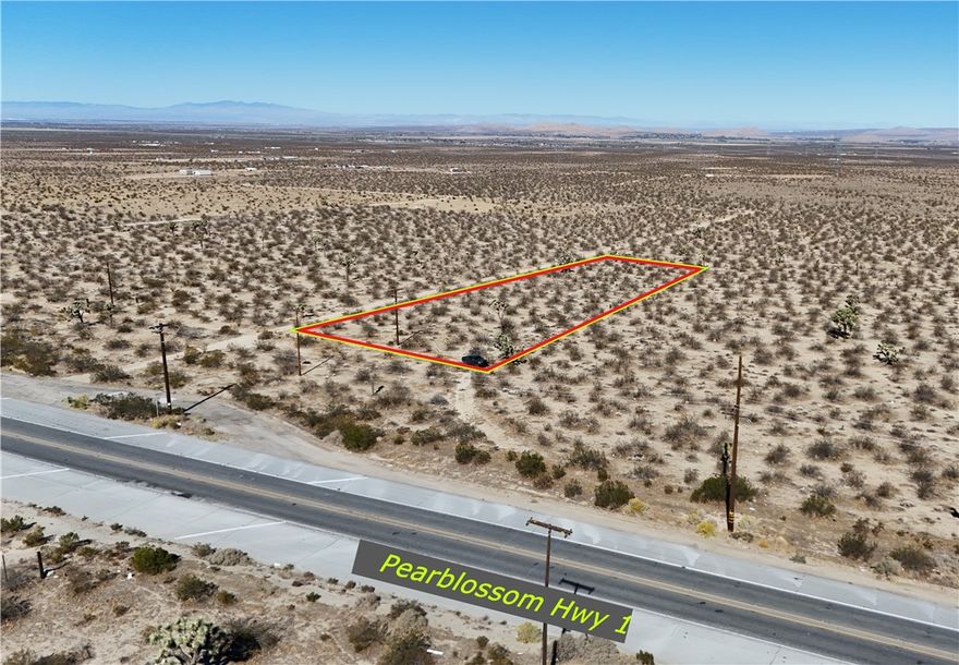 APN: 3083-004-066 Coordinates: 34.499333, -117.797917 1.89 acres for sale in Palmdale, CA. This lot is located right on Pearblossom Highway near the intersection of Highway 138 and 185th ST E. Excellent location with frontage on to a paved highway and zoned LCA11. Electric poles are nearby for future hookup.