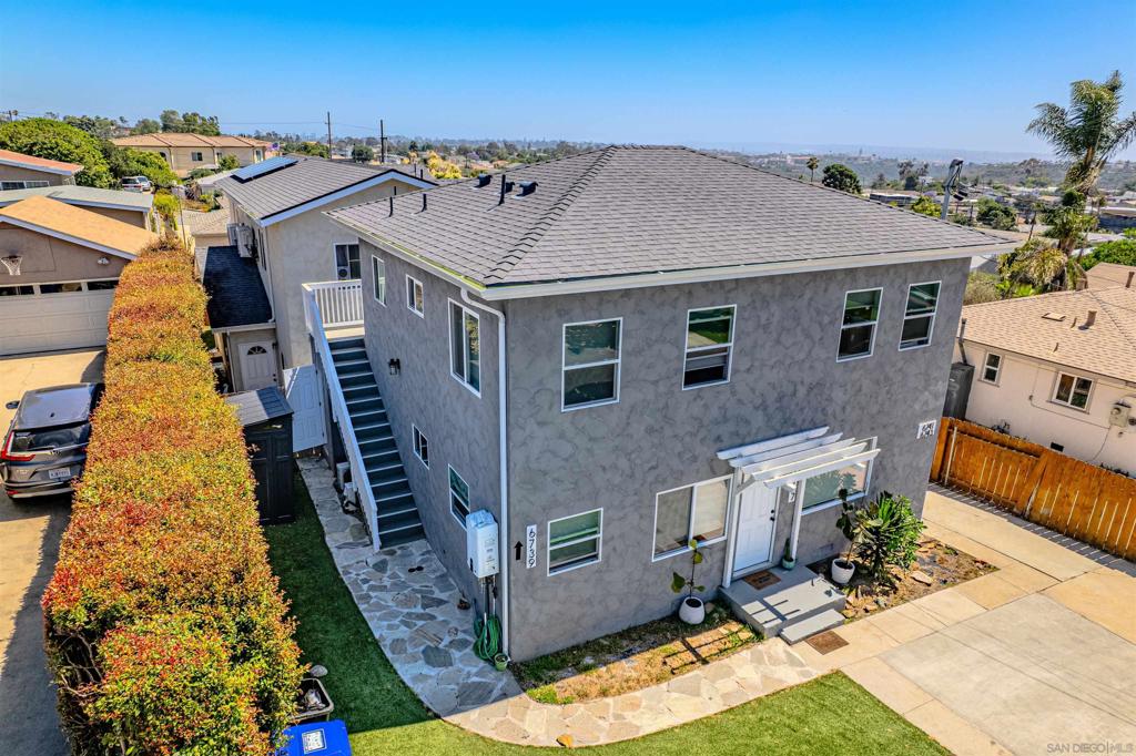 WHITEWATER Commercial Real Estate is pleased to present for sale a newly constructed and renovated 4-unit apartment complex in the Linda Vista neighborhood of San Diego. The units in front were originally a single-story single-family residence that was torn down to the studs and fully renovated in 2022 along with an additional newly constructed second story unit. The units in the back of the property were newly constructed in 2022. This property rests on a 5,265 SF lot with 3,860 rentable SF. 6737 Thomson Ct is comprised of (2) two-bedroom/one-bathroom units and (2) three-bedroom/two-bathroom townhomes. Each unit was upgraded or newly constructed with in-unit laundry, mini-split AC systems, and high-end contemporary kitchens, bathrooms, and living area. Tenants enjoy (4) off-street parking spaces and most of the units have outdoor decks facing the ocean. This property being a 7-minute drive to The University of San Diego (USD) and centrally located near major highways will continue to attract a diverse pool of tenants including students, positioning the investors longevity in mind.