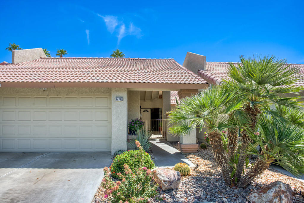 Welcome to your impeccably maintained, move-in-ready retreat in the heart of the highly sought-after Oasis Country Club! Step through the private courtyard entry and feel instantly at home. This beautifully remodeled 2-bedroom, 2-bath condo has been thoughtfully upgraded with modern finishes throughout. Gleaming polished flooring sets the tone as you enter the vaulted living room, featuring a cozy gas fireplace, a convenient wet bar, and a sliding glass door that opens to a covered patio with serene pool and golf course views. The adjacent dining area is perfect for entertaining, while the remodeled kitchen shines with granite countertops, white cabinetry, and new stainless appliances. The vaulted primary suite offers a relaxing retreat after sun-filled desert days, while the secondary bedroom provides flexible space for guests, a home office, or den. Additional highlights include new light fixtures and ceiling fans throughout, adding style and comfort. This home offers a rare sense of privacy and is ideally located just steps from one of the community's many pools and spas--making it feel like your own personal oasis. HOA fees also include premium streaming channels, internet, trash, and sewer. The Oasis Country Club is a vibrant, amenity-rich community featuring an 18-hole golf course, 18 pools & spas, pickleball and tennis courts, a fitness center, library/card room, and a dog park. Residents also enjoy two on-site restaurants--a casual grill and an upstairs dining room and bar that hosts live music and special events. All amenities, including the golf course, are professionally managed on-site for worry-free enjoyment. Located just minutes from the Indian Wells Tennis Garden, home of the BNP Paribas Open, and the upscale shopping and dining of El Paseo, this is desert living at its finest. Don't miss the chance to own your slice of paradise in one of the Coachella Valley's most desirable communities!