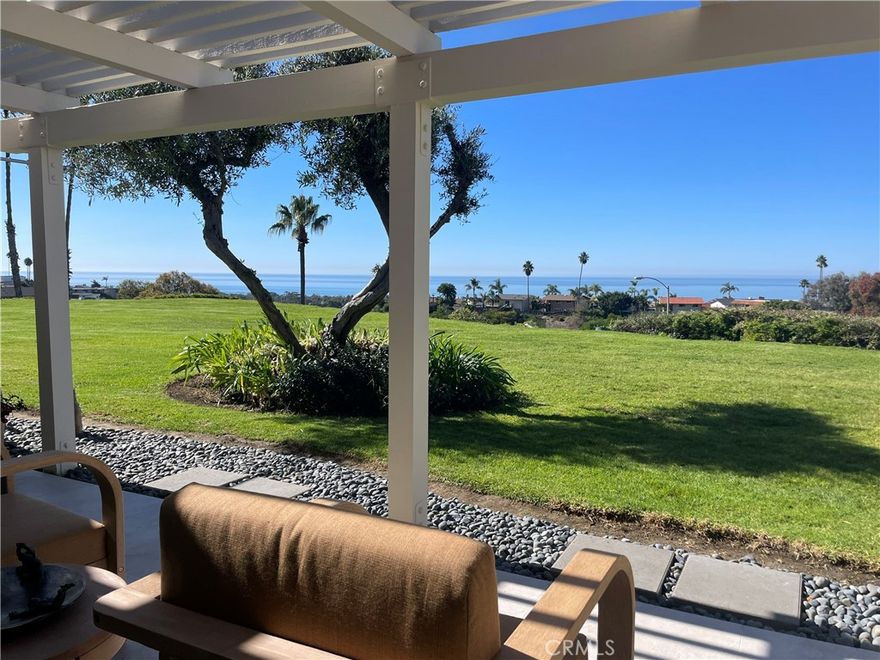 Experience breathtaking panoramic ocean views the moment you step inside this beautifully reimagined two-bedroom attached single-family home. From the welcoming gated courtyard entry to the open-concept living area, every space has been thoughtfully upgraded to highlight comfort, style, and the stunning coastal backdrop. Enjoy a seamless blend of modern design and relaxed beachside living, featuring luxury vinyl flooring, custom smooth-finish walls, and a designer staircase that enhances the home’s open feel. The kitchen and living room capture sweeping sit-down views of the ocean and sunsets, perfect for entertaining or unwinding in the tranquil coastal breeze. Upgrades include new appliances, fresh cabinetry and vanities, modern lighting, ceiling fans, and new interior doors and hardware. Both bathrooms are beautifully remodeled with contemporary finishes that complement the home’s sophisticated aesthetic. Located in a highly desirable coastal neighborhood, this residence combines exceptional craftsmanship with one of the most captivating views along the coast. The pool and spa is just a few steps away from your front door. Don’t miss your chance to make this rare ocean-view property your new home. Presidential Heights community is located above the golf course and just minutes to quaint downtown San Clemente with its many restaurants, shops and entertaining options and the beautiful sandy beaches.