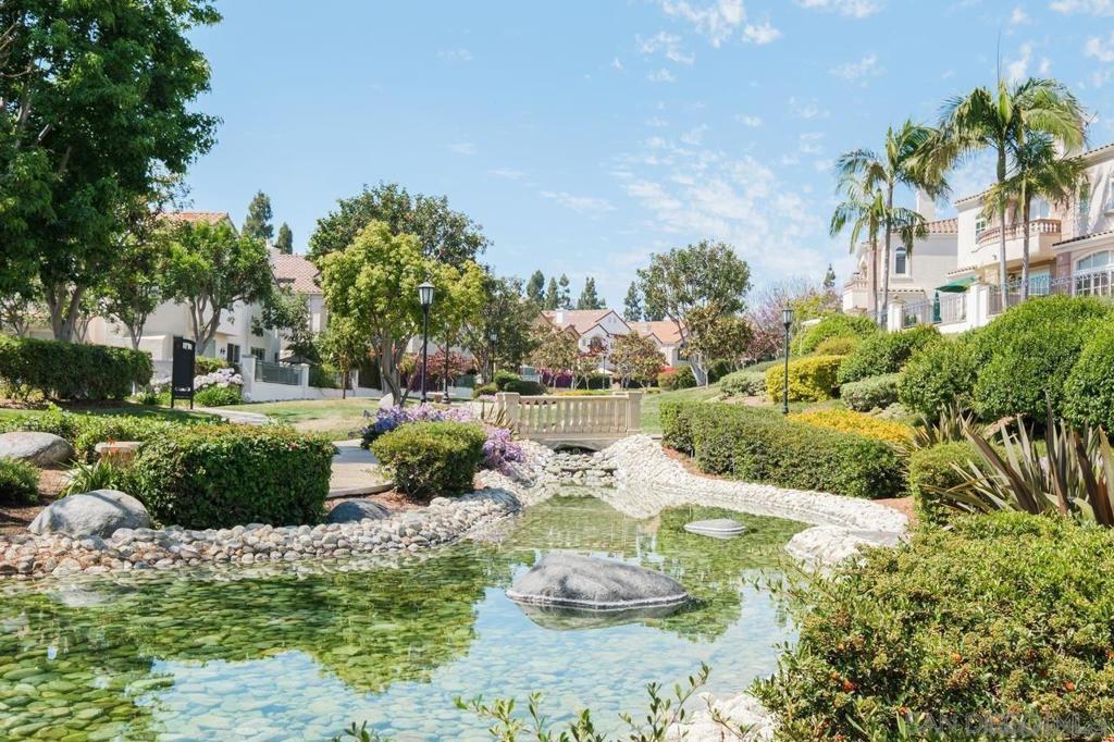 Location location location! Beautiful townhome with one of the best views at Renaissance La Jolla! Rarely available for sale, this 2-bedroom 2-bath corner townhome features an open floor plan, which brings an abundance of natural light, enhancing the beauty of this welcoming place. The entry stairs lead to the living spaces, all on the same level. The large bedrooms are located on opposite sides of the home, and each has a walk-in closet. This home has an attached car garage and an assigned parking space along with plenty of storage options. Renaissance is a beautiful community with appealing landscaping, a duck pond and bridge leading to the shopping center. It has resort style pool, jacuzzi/spa, impressive fountains, and lush landscaping is the perfect blend of amenities, conveniences, and charm. Perfectly located in one of the most desirable neighborhoods in San Diego, this townhome is just 2-minute walking distance to UTC Westfield Mall and the North City Athletic Center with a big track-and-field to jog or play ball, and a public library close by with wonderful programs. The ideal location allows quick access to 805 and 5 freeways. Make your appointment today to view this home that won't last!!