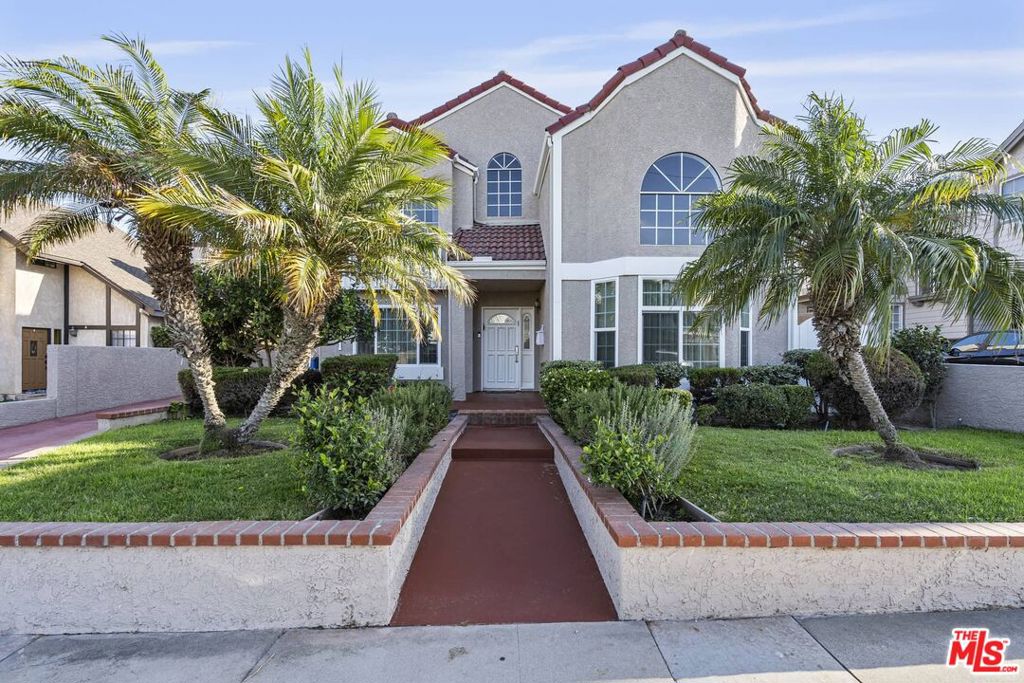 Welcome to Your North Redondo Beach Retreat! Move right into this light filled front-unit townhome that feels more like a single-family residence. Located on a 2 on a lot, this front facing home offers over 2,400 square feet of well-designed living space in one of the South Bay's most desirable neighborhoods. The open-concept kitchen flows seamlessly into the inviting family room, and features granite countertops, an abundance of cabinetry, a breakfast bar, and sliding glass doors that open to a spacious patio, perfect for indoor/outdoor living. You'll also enjoy direct access to the attached 2-car garage, which includes an EV charger for added convenience. Downstairs, the home boasts a welcoming entryway, a formal living room with high ceilings and fireplace, and a formal dining area, ideal for entertaining. A powder room and laundry area round out the first level. Upstairs, you'll find four generously sized bedrooms, including a luxurious master suite complete with dual closets, a stunning en-suite bathroom with dual sinks, skylight, spacious walk-in shower, and ample cabinetry. The second bedroom features unique architectural elements, while the third offers mirrored closet doors. The front-facing fourth bedroom is perfect as a guest room or home office. The hallway bathroom includes a stall shower and a window for natural light and ventilation. Additional features include: Central A/C, plus a split system in the primary suite, stylish plank flooring downstairs and carpeting upstairs. There is a charming front porch overlooking a sumptuous lemon tree, the perfect spot to sip your morning coffee. There are plantation shutters in all 4 bedrooms for timeless style and privacy. Washer/dryer, newer refrigerator and newer 85 inch SOny Bravia TV. Located on a charming 2 way street in vibrant North Redondo Beach, this home is close to top-rated schools, parks, shopping, dining, and provides easy freeway access for commuters. Available NOW. Don't miss your opportunity to call this beautiful home your own. Photos are from a couple of years ago when it was first rented except the TV, refrigerator and lemon tree photos which are newer photos.
