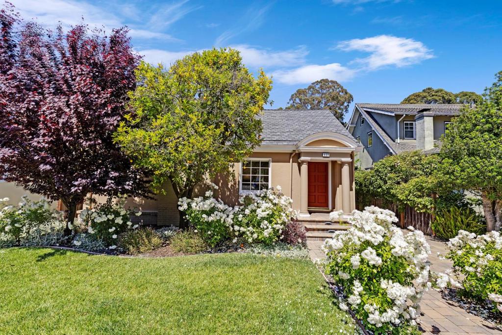 Burlingame Park Paradise. Behind a charming front entrance, surrounded by an entrance of fragrant iceberg roses, this 4 bedroom, 4 bath home is a fully remodeled masterpiece. An elegant and spacious home that blends custom cutting edge design with luxurious finishes, this home is an entertainer's dream. The gourmet chef's kitchen features a 48" Viking range with custom hood, dual sinks, custom cabinetry, a wine fridge, built-in double dishwashers, a Decor warming oven, Miele steam oven and Subzero refrigerator. Fixtures throughout the home have been carefully curated by the previous, all selected by tony designer Hansgrohe. Located right off the kitchen is a sizable dining area and a bright, expansive family room. Designed for flexibility and comfort, the home offers two en-suite bedrooms- perfect for guests or multigenerational living. The family room features a pre-wired 5.1 surround sound system, which could easily double as a home theater for popcorn movie nights and entertainment. The home also features a detached garage and a mature, lush backyard. The Burlingame Park location is perfectly situated between San Francisco and Silicon Valley and minutes from downtown Burlingame, top-rated schools, and the close knit bedroom community of Burlingame.