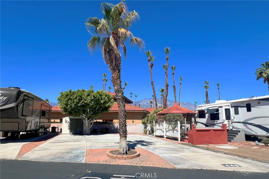 Highly sought after 55+ Seasonal Living "Desert Shadows RV Resort" RV Lot Now Available! Right next to the Indoor Pool and Spa! Lap Pool! Pickleball and Tennis! You Own Land! Grant Deed Lot with Water, Cable, Trash, and common area included in HOA! Amazing amenities! 2 large & well-maintained clubhouses plus 3 additional satellite clubhouses, An indoor pool with a large spa and sauna, An olympic-size lap pool, A total of 6 pools, 5 spas and 3 saunas, Sunken, lighted tennis courts, 8 Pickle-ball courts, An indoor shuffleboard pavilion, 16,000-square foot San Jacinto room with floating hardwood dance floor, and a professional stage, plus a large kitchen, A 3,000-square foot “Our Gang” party room and lounge with a giant fireplace and kitchen, A huge party terrace with mountain views, A fully equipped fitness center, A dance studio, Library, Billiards room, Horseshoe pits, Several laundries, restrooms and bath facilities, Card & hobby rooms with Pottery Kiln, A putting green, Organized fitness activities, Daily activities including dances, dinners and entertainment, Wi-Fi and wired broadband Internet access. Close to everything!