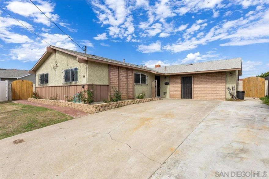 Discover an exceptional opportunity in the heart of Clairemont Mesa East! Tucked at the end of a peaceful cul-de-sac, this property offers privacy, convenience, and incredible potential. Situated on an expansive 10,000 sq ft lot, the home features a rare 1,780 sq ft of permitted living space — a true standout for the neighborhood. Inside, the layout provides room to spread out and reimagine the space as your own, while recent updates like a new roof ensure peace of mind. Outside, you’ll find a large driveway with ample parking and plenty of space for additional vehicles, RV, or future additions. With ADU potential, this property is a smart choice for multi-generational living or income generation. Enjoy views of Mesa College, and unbeatable proximity to Sharp Memorial Hospital, Mesa College, and Kearny Mesa’s major employers and dining hubs — all while being just minutes from freeways, shopping, and the coast. Whether you’re looking to create your dream home or develop for future growth, this location offers the perfect blend of privacy, potential, and accessibility.