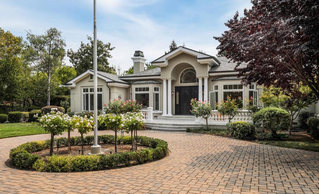 Extraordinary grandeur, scale, and resort-inspired grounds - its all here at this stunning European villa and guest house on just over one acre of level grounds. Beyond gates, the impressive home has everything needed for todays lifestyle of working from home and distance learning with a dedicated office plus a spacious guest house that has already been used as an incubator for many tech startups. Plus, this home has all the space you need for fitness, movies, and recreation with a gorgeous pool and spa, soccer-worthy lawn, and sport court. New paint, refinished hardwood floors, and new carpet unify the two-story home with a soft neutral palette that is ready for any personal style of belongings. The entire ambiance is bright and light with French doors at every turn and numerous skylights. Spacious bedrooms arranged for the utmost in privacy and each with en suite bath. Main house: 6 beds/6.5baths, guest house: 1 bed/1bath.