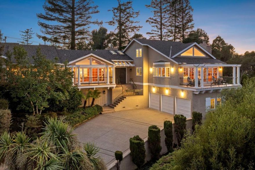 Fresh updates, incredible Bay and airport runway views, and impressive scale on more than one-half acre. Predominantly arranged on one level, the 6-bedroom, 5.5-bath floor plan has remarkable flexibility with options to accommodate offices, guest quarters, recreation, fitness, and more. Every room opens to the outdoors with 3 front terraces overlooking the Bay plus a tremendous newly built deck in clear redwood. Freshly painted inside, refinished hardwood floors, and new carpet in some rooms ready for immediate enjoyment and also an opportunity to further transform. Grand entertaining spaces include a vast living room, formal dining room, kitchen designed for a true chef with both gas and electric cooktops plus wok burner, and a tremendous family room. Peaceful non-through street just minutes from top Hillsborough schools including West and Crocker, hiking trails, and Highway 280 to San Francisco and Silicon Valley.