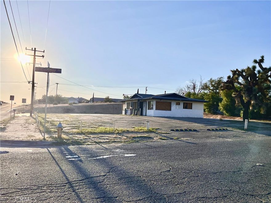 **LOCATION LOCATION LOCATION**Investment property, in prime location of Victorville. This property is a fixer upper. Parcel is zoned for residential and commercial initiative. Hurry this opportunity will not last. Off the 15 FWY and Mojave Dr. 
All information provided deemed reliable but is not guaranteed.