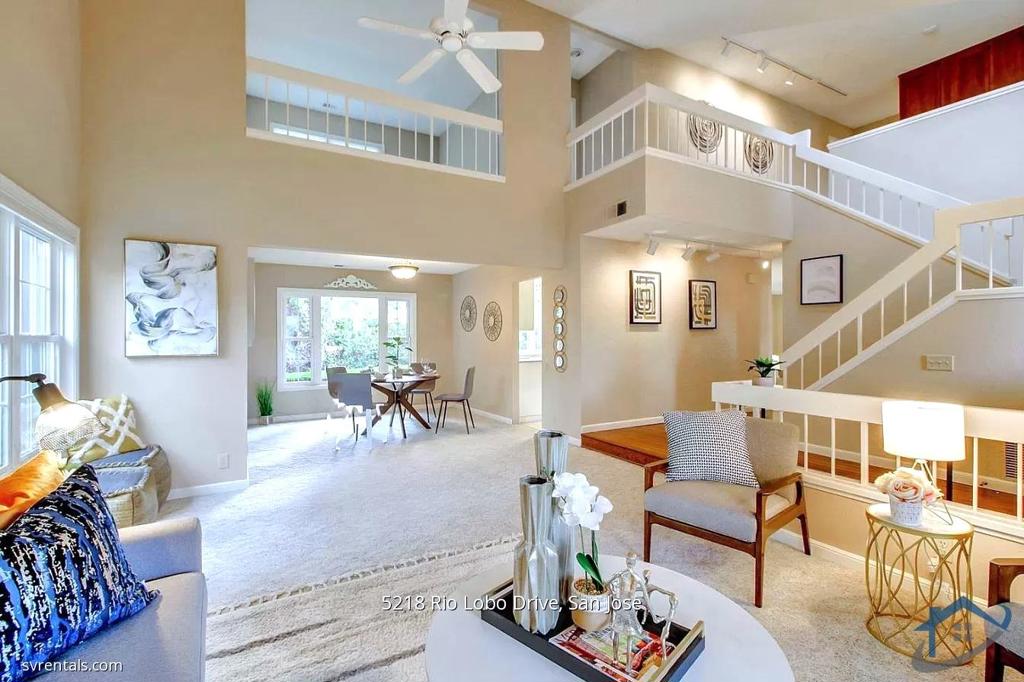 Best of the best! Large home with loft/5th bedroom/office/studio! Formal entry with natural wood flooring. Spacious floor plan, abundant natural lighting, elegant and comfortable. Beautiful kitchen with stainless-steel appliances, induction cooktop*, Corian countertop, island, and plenty of storage. Numerous upgrades with attention to detail. Solar panel for lower-cost energy and air-conditioned for year-round comfort. Nest thermostat and smoke detectors. Beautiful backyard filled with greenery, featuring a wood deck and separate patio for relaxing and entertaining. Three-car garage (3rd-bay door is manual open). Close to Hayes Mansion/Parks/Tennis. Convenient to stores, restaurants, groceries, and all commute routes. Owner pays garbage and gardener. Tenant pays PG&E and $75/month for solar (tenant gets to keeps any solar energy generation credits!). *Induction cooktop is more energy-efficient than gas or electric. Requires iron, stainless-steel or magnetic-bottom cookware.
