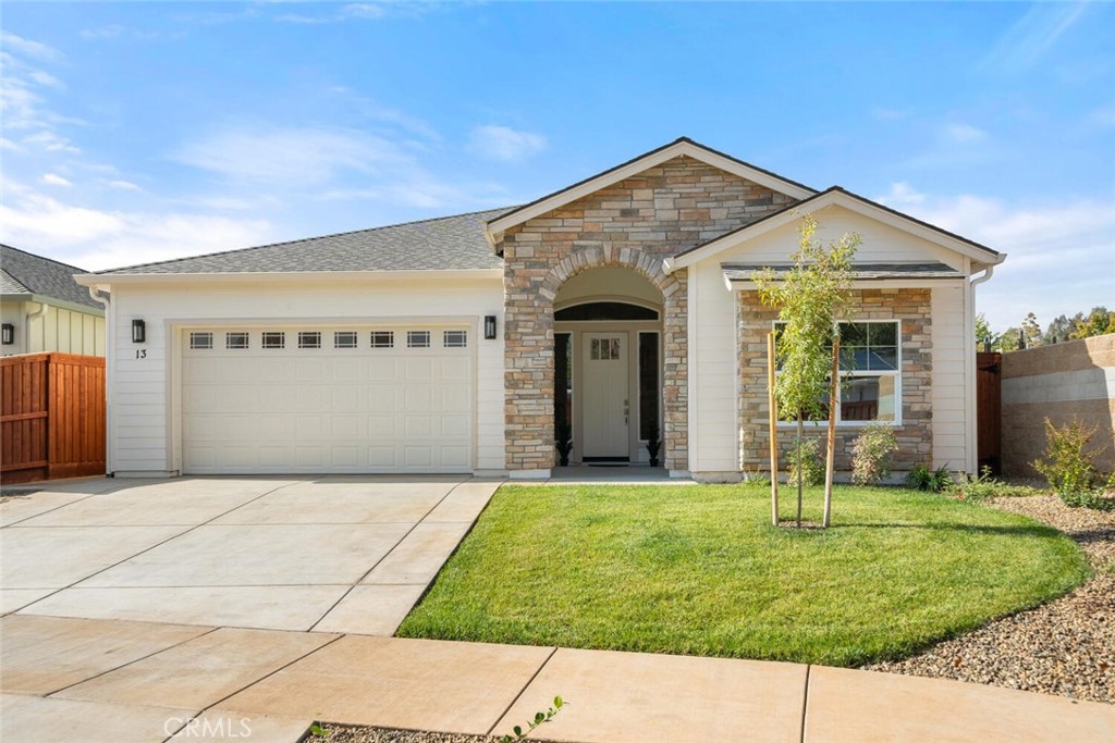 HANDICAP ACCESSIBILITY! This STUNNING new home is thoughtfully designed with wheelchair and walker accessibility and comfort. Key features include: Most doorways have 36-inch openings. Open-tile wheelchair accessible shower with grab bars in both the shower and toilet areas. Accessible wheel-in sink design in the master suite. Smart home electrical features, including pre-wired outlet for a bidet toilet. Roll-in or out thresholds. Spacious master bedroom with ease of movement and functionality in mind. The entry begins with a 12-foot covered entry porch leading into an expansive living area with soaring 10–11-foot ceilings, crown molding and elegant trim throughout. The split bedroom floor plan offers added privacy, making it perfect for families or guests. The heart of the home is a showstopping family room featuring a floor-to-ceiling stone fireplace and a 12-foot sliding glass door and large breakfast nook. Attention to detail continues in the custom kitchen with beautifully appointed quartz countertops, a large prep island, generous cabinetry, and a spacious walk-in pantry. The split bedroom floor plan offers added privacy, making it perfect for families or guests. The luxurious master suite includes a huge walk-in closet, and a spa inspired bathroom. Energy saving features include a heat pump furnace, electric water heater, R49 insulation in the attic, and a Quite Cool whole-house fan which are all drawn from the Solar panels. And the best part? The solar panels are fully paid for and will be transferred to the new owner. Step outside to an impressive backyard featuring a 12-foot by 43-foot covered patio, surrounded by 7-foot privacy fence, recess lighting and ceiling fans. Perfect for relaxing or entertaining. Location is everything! This home is just two minutes from bus stops, schools, shopping, dining, gas station, pharmacy, and more! Near Upper Bidwell Park, golf, tennis, pickleball and Elks Club. MOVE IN READY BEFORE THANKSGIVING! Purchase early to choose your color scheme or request modifications to cabinetry before completion. This is an open house only to see and witness the building process. Come see how this incredible home can be yours!