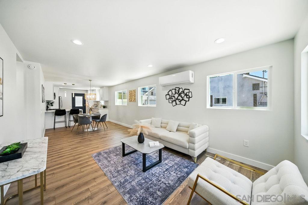***COMPLETELY REMODELED LIKE A BRAND NEW HOME located in the HIGHLY DESIRABLE AREA of NORTH PARK*** This Modern Spanish Home has so much CHARACTER and CHARM with so many UPGRADES including the following NEW components: Roof, Stucco, Concrete Driveway, Windows, Laminate Flooring, Drywall, Interior Paint, Electrical System, Plumbing System, ABS Sewer System, Water Heater, Mini-Split HVAC System (AC & Heater) & SO MUCH MORE! Completely Updated Kitchen & Bathroom, including a Walk-In Shower with Designer Tile. The Designer Kitchen has All New Cabinets, including a Pantry, Quartz Countertops with a Quartz Waterfall Peninsula, Smart Energy Efficient Stainless-Steel Appliances (French Door Refrigerator, Self-Cleaning Range with a Convection Oven, Dishwasher & Microwave), Tiled Backsplash, Faucet, Deep Sink, and a Waste Disposal. The Laundry Room is inside the home with room for a stackable Washer & Dryer. ADDITIONAL UPGRADES include the following NEW items: Doors (exterior & interior), Garage Door with Opener, Insulation (exterior walls & attic), LED Lighting Fixtures (exterior & Interior), Recessed Lighting in the Kitchen, Living Room, Bathroom & Hallway, Ceiling Fans in the Bedrooms, and a Vanity with Faucet, Mirror & Toilet in the completely remodeled Bathroom. Landscaped Front Yard with drought tolerant landscaping. Fully Fenced Back Yard. Lots of Parking in the New Concrete Driveway, including a New Concrete Patio on the Back Yard. The Home is in the perfect location to walk to Restaurants, Shopping, and all that North Park has to offer. Please note that the Staging Furniture located in the kitchen, dining room, living room, bedrooms, and bath is not included in the sale of the property.