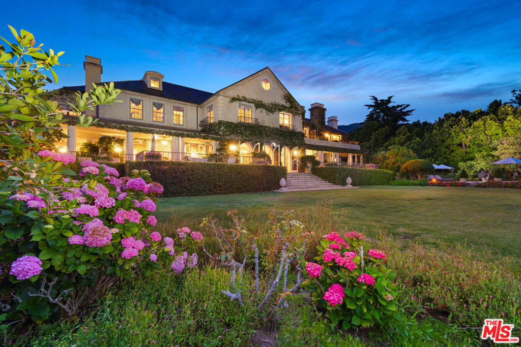 Escape...Secure & Safe. A legacy Estate in Montecito's coveted Riven Rock redefining American Mansions. Dream come true Apx 5.5 Acres of ocean/mountain views, lush lawns, citrus trees, verdant gardens, creeks, bridges & pathways framing a remarkable residence, setting the bar for luxury. Cobblestone motor court introduces an exquisite English Country Architectural with indelible grace & stature. Apx 16,668sf of restored, renovated and newly constructed grander by famed luxury builder Van Acker Construction. Featuring 7 Bedroom suites with 13 total bathrooms, an 8 car subterranean auto gallery, 2 bay chauffeurs garage with 3 staff /security offices upstairs. 2 separate 1 bed guest houses & separate staff laundry/restrooms/break room facilities. Detached Professional Gym, Play room, pool and pool cabana. New secondary culinary arts kitchen the envy of any 5 star restaurant. Master suite to end all others replete with its own accessories boutique. See this and you've seen it all!