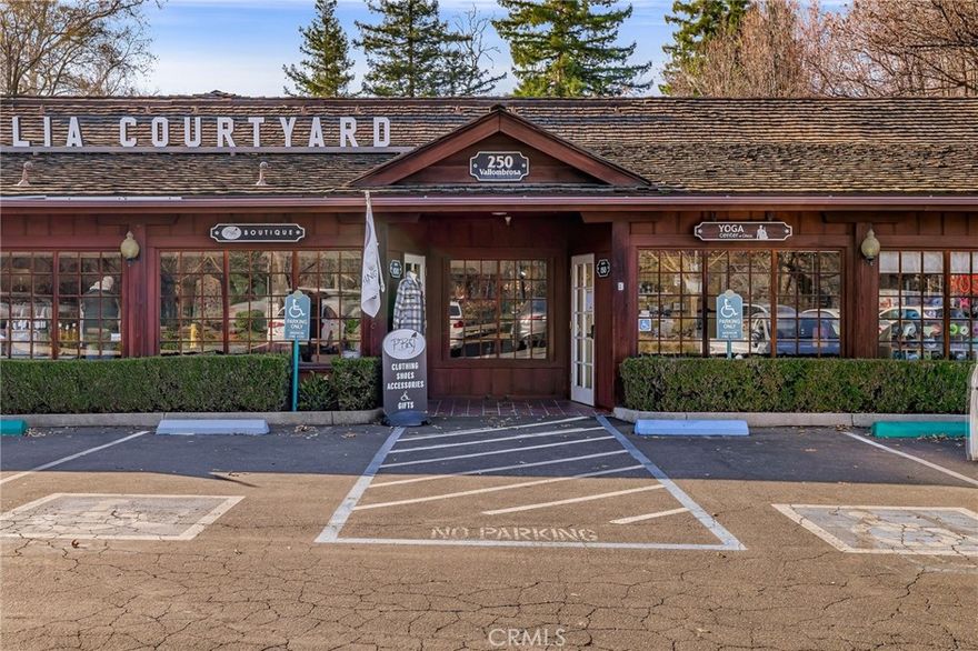 Retail space in Camellia Courtyard, a thriving commercial center home to many long term and successful businesses. Great location with excellent visibility, easy access, signage and private parking. Suite 100 includes an open floorplan with office and storage areas.