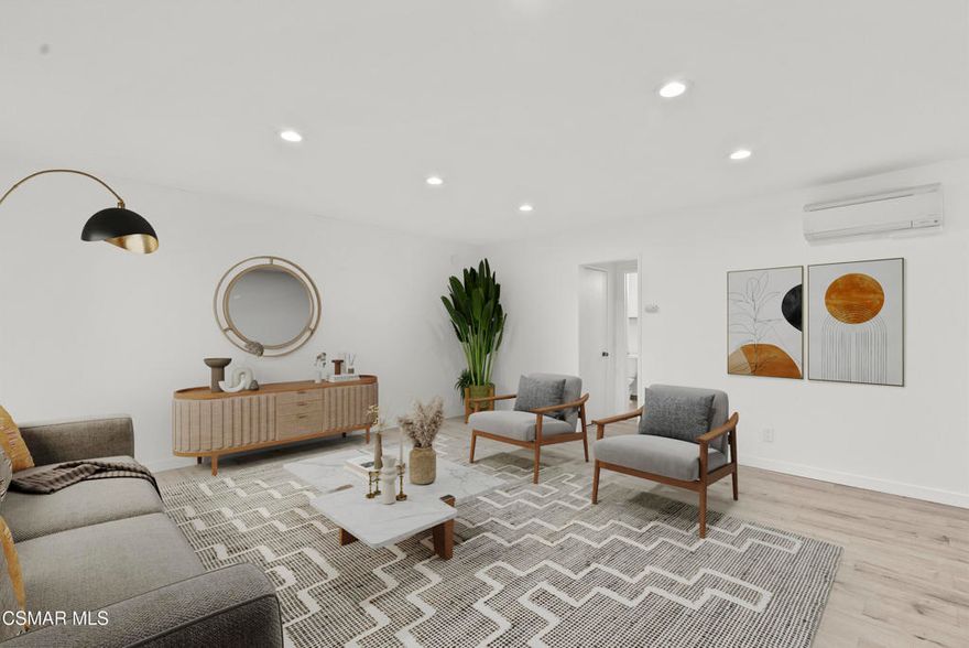 Welcome to this spacious 1-bedroom, 2-bath unit located in the heart of Panorama City, just moments from parks, grocery stores, shopping, and dining. This home features recessed lighting, wood-like flooring, fresh new paint, and an open floor plan filled with beautiful natural light. Comfortable, convenient, and move-in ready, this unit offers exceptional value in a highly accessible neighborhood. The community also offers low HOA fees, a refreshing pool, water is paid and secure parking.