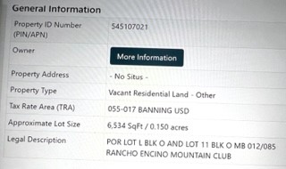 Rancho Encino Mountain Club - Land