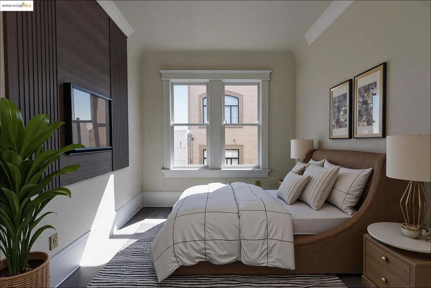 Located on the second floor of a charming 6-unit TIC in one of San Francisco’s most dynamic neighborhood of Nob Hill, bordering Chinatown, North Beach, Russian Hill, and Telegraph Hill, 47 Auburn Street offers comfortable living with a unique layout and privacy in each room. This remodeled 688 sq. ft. residence captures the best of city living with spectacular views of the Bay Bridge along Pacific Avenue and the Cable Car Museum along Mason/Jackson Streets. Step inside to discover two comfortable bedrooms with the option to transform the main bedroom into an office or family room, one modern bathroom, a welcoming living room, and a bright, open kitchen fitted with brand-new appliances and fresh contemporary finishes. Laminate wood flooring runs throughout, while the bathroom features sleek tile underfoot for a polished, practical touch. Located at the crossroads of Nob Hill and Chinatown, you’ll enjoy a Walk Score and Ride Score of 99 and 100 – meaning the city’s best dining, shopping, and transit options are right outside your door. Practical perks include a tandem parking space in the attached garage, a back deck to enjoy the fresh air, and the peace of mind of living in a newly executed TIC with a 1/6% ownership share.