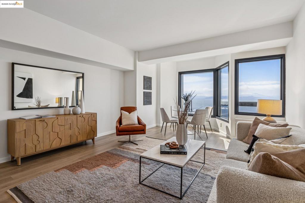 This is the unit you have been waiting for, welcome to unit 2015 at the renowned Pacific Park Plaza! Stunning bay views wrap this thoughtfully updated unit on the 20th floor. Open floor plan featuring new flooring, new light fixtures, three full sized closets and freshly painted walls set the scene for a true San Francisco bay experience. An abundance of amenities conveniently located in the building including on site gym, tennis courts, pool/hot tub, sauna, dedicated owner parking, guest parking, EV car charging stations, laundry rooms on every floor, secure package room and 24hr Security desk. Steps to coffee, Christie Park, Emeryville Public Market and Trader Joes. Plus, easy freeway access and multiple transit options including Amtrak, Emery-Go-Round Shuttle and Express Transbay bus lines right outside the front door! You won't want to miss this one!