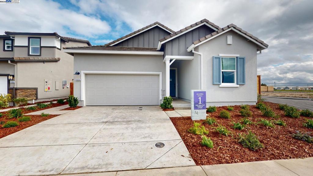 This brand-new Allora Residence 1 is a gorgeous single-story home located in the highly desirable Amoruso Ranch community! Boasting up to $43,706 beautiful designer selected options and upgrades! Gorgeous quartz kitchen countertops, exterior preplumb for gas BBQ, a laundry sink, and impressive 8-foot doorways throughout. Estimated move in timeline September 2025. Approximately 1,840 square feet offers a seamless flow of space! Breathtaking great room effortlessly transitions into a chef-inspired kitchen and dining area, making it ideal for everything from intimate dinners to lively weekend gatherings. This thoughtfully crafted three-bedroom, two-and-a-half-bath layout creates the perfect balance of privacy and open spaces. Its large outdoor room invites you to extend your living area and enjoy the beautiful Northern California climate year-round. Smart storage solutions and designer features throughout ensure both functionality and style with attention to detail that will impress at every turn. Come visit today!!!