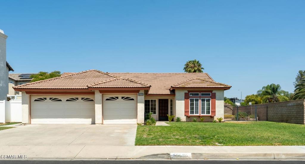 This charming single-story corner home boasts a spacious open floor plan and features vaulted ceilings, skylights that offer an abundance of natural light, a sizable living room with dining room and a fireplace in the spacious family room, an eat-in kitchen area, plus 4 bedrooms, 2 baths and over 1900 square feet of living space. Down the hall are 3 secondary bedrooms, a hallway bath, and the oversized primary bedroom featuring en suite bathroom with a wall to wall closet. Move in ready with new carpet and fresh neutral paint throughout, the home offers an indoor laundry room, direct access into the 3-car garage, a newer roof, and newer HVAC system, plus a huge pad for your RV. The wrap around yard is perfect for entertaining or for the kids and pets to run around and play. With low taxes, no HOA and within close proximity to schools, downtown shopping and restaurants, parks, golf range, and easy freeway access. (Some photos are Virtually Staged 'VS').