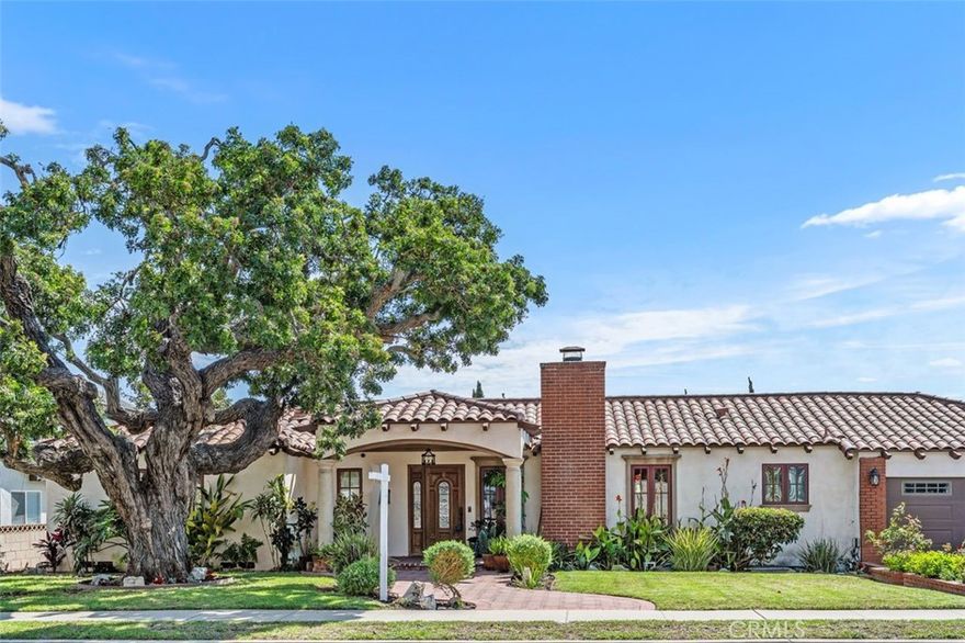 Gorgeous Lease - Offered Furnished or Unfurnished. Beautifully updated home with mahogany wood floors, Kolbe windows/French doors, central heat & A/C, Navien tankless water heater, LED lighting & Eero routers. Gourmet kitchen with maple cabinets, granite counters & Viking appliances (6-burner stove, double oven, stainless sink). Dining room with travertine floors & French doors opening to a spacious garden with fruit trees. Family room features a 12-ft wood cathedral ceiling, 77" LG OLED TV, LG sound system & French doors to the deck. Living room with gas fireplace, green onyx hearth & wood mantle. Updated baths include travertine floors, cast iron tub, integrated shelving & original tile accents. Primary bath offers a spa tub, quartz shower, double vanity, skylight, bidet & LED lighting. Storage/laundry room with HE washer/dryer, custom cabinets & mirrored closets. Outdoor living includes new landscaping, mature fruit trees, a fire pit, a paver deck & outdoor dining set. Gardening service included. Two-car driveway + ample street parking. You have your own section of the garage with storage space, shelving, and a washer/dryer. Garage includes a small portioned-off junior ADU with no common walls or doors to the house. It has a private, separate entrance and separate utilities. The ADU lease states no access to the backyard.