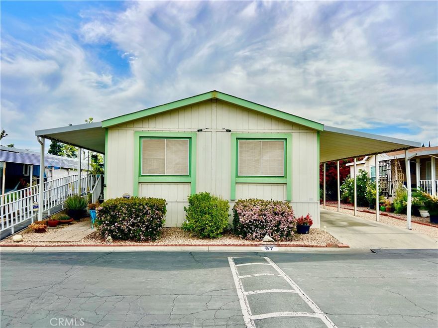 Welcome to Riverside Country Club Mobile Home Park – a desirable 55+ community in a prime location close to shopping, dining, and easy freeway access. This 3-bedroom, 2-bath home offers 1,344 sq ft of comfortable living space with a spacious floor plan, kitchen bar, dining area, and a large front living room. Built in 1995, it’s newer than most homes in the park and features handicap-accessible ramps, covered parking, and a storage shed. Mobile has climate controlled double paned windows to help keep it cool in summer and warm in winter. With a little TLC—new flooring and fresh paint—this home has great potential. Community amenities include a clubhouse with a full kitchen, billiards room, library, card table area, in-ground pool, and a covered hot tub. Don’t miss this opportunity to own in a well-maintained, amenity-rich neighborhood. Seller is very motivated to sell.