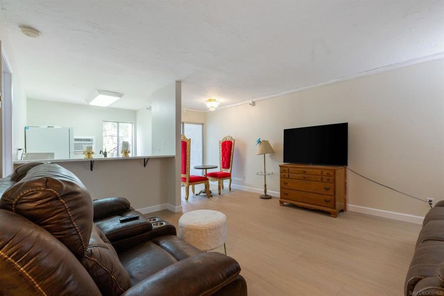 $20K PRICE IMPROVEMENT!!! Top-floor corner unit offering privacy with no upstairs neighbors and no shared wall on the bedroom side. This 1-bed, 1-bath home features new flooring, fresh paint, and an updated kitchen and bath. Located in a quiet, well-maintained community with low HOA dues, the property is just minutes from SDSU, Lake Murray, Grossmont Center, the trolley, and major freeways—providing both comfort and convenience.