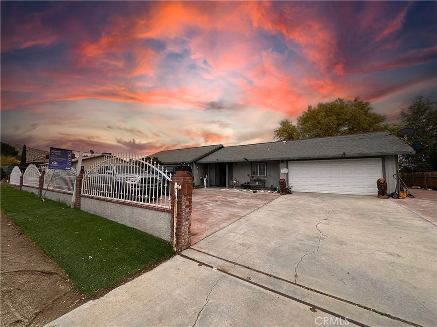Discover this beautifully updated 4-bedroom, 2-bath single-story home sitting on a spacious 21,985 sq ft lot in the quiet community of Palmdale. Offering 1,322 sq ft of living space and built in 1986, this property combines modern upgrades with the room and freedom that only a large lot can provide.

Step inside to a fully remodeled kitchen, featuring new cabinetry, updated countertops, and a fresh modern look perfect for everyday living and entertaining. The functional layout includes well-sized bedrooms, two full bathrooms, and plenty of natural light throughout.
Outside, the property offers RV parking, a large concrete driveway, and an expansive backyard with endless potential to build a workshop, create the perfect outdoor living space, or enjoy it as-is with plenty of room to spread out.
Additional highlights include a full 2-car garage, single-level living, no HOA, and a peaceful residential setting just minutes from schools, parks, and local conveniences.

A great opportunity to own a move-in-ready home with land, privacy, and upgrades already done for you!