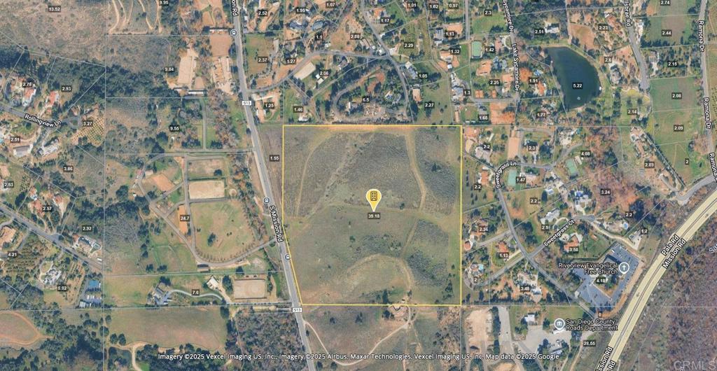 An exceptional development opportunity in a highly sought-after location! Spanning 39.18 acres and surrounded by million-dollar estates, equestrian properties, and rolling hills, this expansive parcel offers rare potential just minutes from CA-76 and River Village Plaza—with convenient access to shopping, dining, a grocery store, movie theater, and more. With proper permitting, the property may qualify for subdivision into up to 19 lots, making it ideal for developers, investors, or visionary builders.