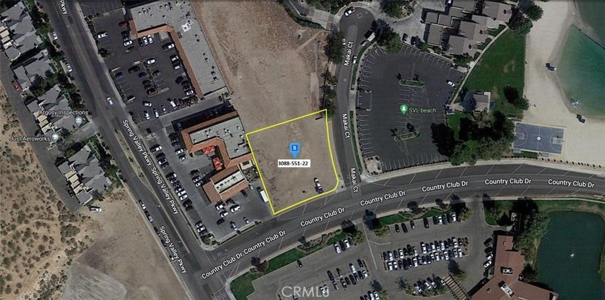 SPRING VALLEY LAKE - DEVELOPMENT OPPORTUNITY!  Zoned RM multi family.  Adjoining lots 308855121 and 308855120 are also available which could create a perfect location for a townhome/condo project.  Spectacular location adjacent to the Spring Valley Lake beach area and across from the Bear Valley Country Club.  This property has huge potential with its close proximity to community shopping, post office, restaurants and marina.  Previous owner had plans for a 24 unit townhome project.  OWNER MAY FINANCE!