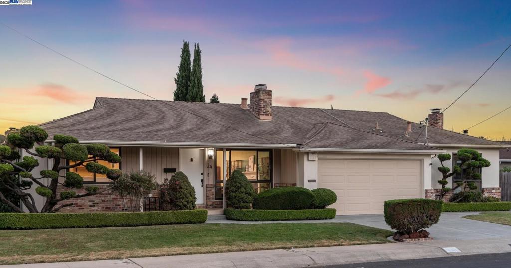 Stylishly Updated and Spacious in popular San Lorenzo Village! 24 Via Hermosa is a 1,842 sqft 3 bedroom, 2 bath home located on a large 7,546 sqft corner-lot. This Mid-Century property has been lovingly maintained and improved. It features hardwood floors, dual pane windows, updated kitchen, 10G Fiber Internet, owner-owned Solar w/battery, wired for EV Car Charger, updated electrical, newer Heat Pump heating/cooling, Nest Thermostat, Google Smart smoke/carbon detectors, and more! The light-filled and open living room offers views into the tranquil backyard – ideal for gatherings and relaxation. 3 spacious bedrooms with generous closets and a full bath with shower/tub are located adjacent to the living room. The newly updated kitchen includes Quartz Counters/backsplash, newer appliances, large sink and loads of storage, counter space for the enthusiastic home chef. Adjacent and open to the kitchen is the dining and family room – a generous space for entertaining, relaxation & recharging. This space flows easily into the landscaped backyard ideal for gardening and play. The attached 439sqft 2 car garage is another versatile space for workshop, home gym or storage. Close to Freeways, Shops/Restaurants, Schools, Parks and more. This stunning home is ready for its lucky new owners.