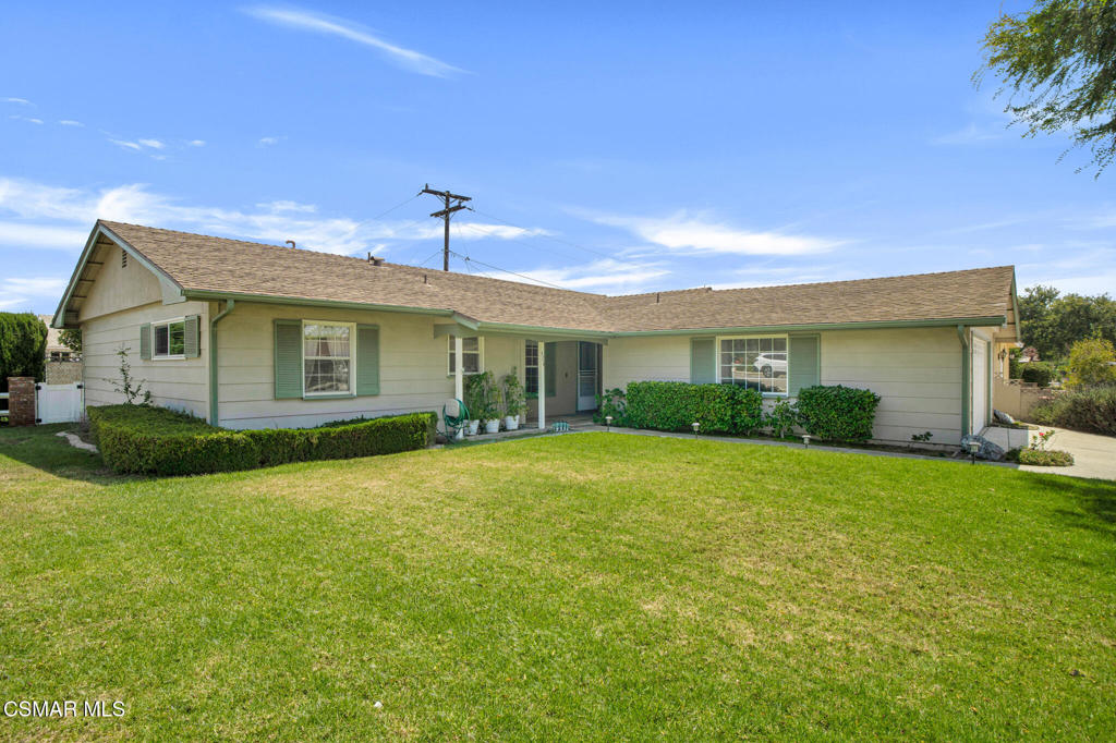 First time on the market, well loved, 4 bedroom, 2 bath home in the desirable Edgemont tract of Ventura. Newer oven in the kitchen with plantation shutters, tile counters and beautiful wood-like plank flooring that continues in the dining area and entry hall. Large living room with fireplace and dual pane slider to backyard Dual pane windows throughout the home. Full bath centrally located to serve 3 bedrooms, Primary en-suite bedroom with 2 closets side by side and upgraded bath. 2 car garage with direct access to kitchen. The garage boasts overhead storage, washer & dryer hook-ups and a Coleman workbench and cabinets. Drought tolerant backyard with interlocking pavers and artificial turf. Newer HVAC and main line sewer, the corner lot offers a unique potential to add a backyard 10'x15' ADU (buyer to verify). Coastal living at it's best! This home is also close to the Ventura Aquatic Center and Community Park. Chumash Park, The Beach, The Collection, Downtown Ventura, Channel Islands Marina and the Ventura Marina are all just a short drive away.