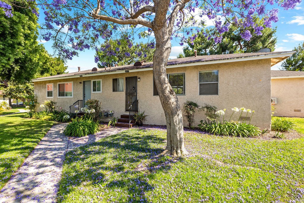This great Avalon Green unit is back on the market! This quaint home is a one-bedroom and one-bath unit. It is a great entry-level unit in a quiet, beautiful community. The kitchen has granite countertops, newer cabinets, tile flooring, and a stackable laundry unit. There is a fun bookshelf hidden door that separates the living space from the sleeping space. The unit has a one-car garage and a parking space. HOA covers water, trash, and electricity in the detached garage.