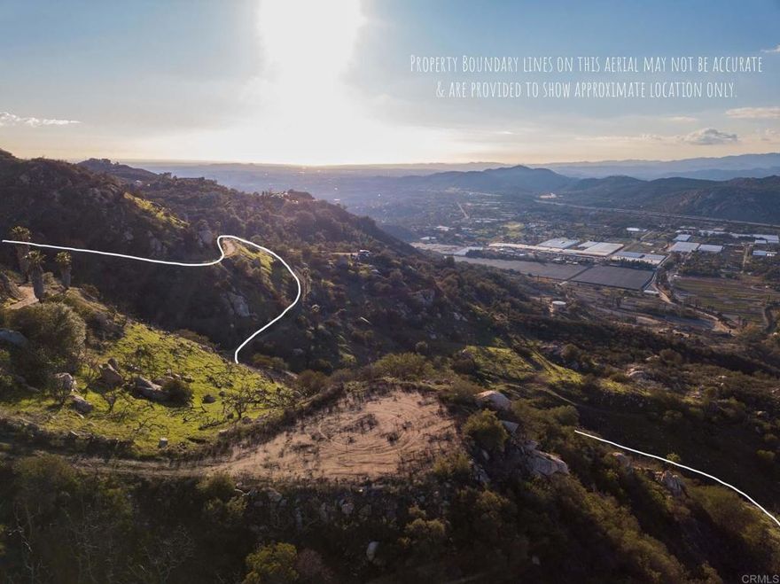 One of a kind 7.64-acre mountain top & ocean view parcel. Located along the western ridge tops of the Rainbow Highlands, which includes newly paved streets, 3 to 4-bedroom septic layout, water & electric available. The views are outstanding as you look down at the Red-Tailed hawks soaring over the valley below & westward to the ocean on a clear day. The property was an old avocado grove, so most plumbing is still there, with pick road & appointments for a filtration station near the existing water source. The Rainbow Highlands are only 10 minutes from I-15 and another 10 to 15 minutes to either Temecula or the friendly village of Fallbrook. This area offers a secluded little piece of paradise only minutes from all the hustle & bustle of the outside world. Enjoy the real meaning of quiet & solitude for you & the resident Red-Tailed hawks circling out in front of you.