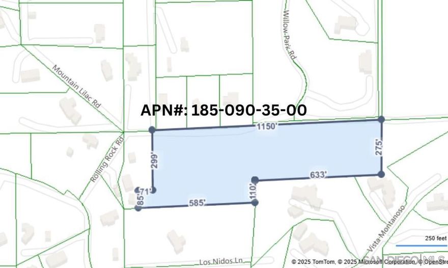 Located directly east/behind 28605 Rolling Rock Rd, Escondido, CA 92026 and near the intersection of Rolling Rock Rd and Paseo de Santos, extending along the road of Paseo de Santos with land along the south, this 8.86-acre parcel offers a rare opportunity to create your own private retreat in the sought-after Hidden Meadows community. Surrounded by stunning mountain views and the natural beauty of North County, the property provides a peaceful and tranquil setting while still offering quick access to the I-15 freeway, shopping, dining, local schools and other daily necessities. Set within an established neighborhood of custom homes, this lot presents the perfect canvas to design and build your dream estate. Whether you envision a modern luxury residence or a private sanctuary tucked away in nature, this property delivers both seclusion and convenience. Don’t miss the chance to own a large piece of land in one of Escondido’s most desirable communities, where privacy, incredible mountain views, and accessibility come together.