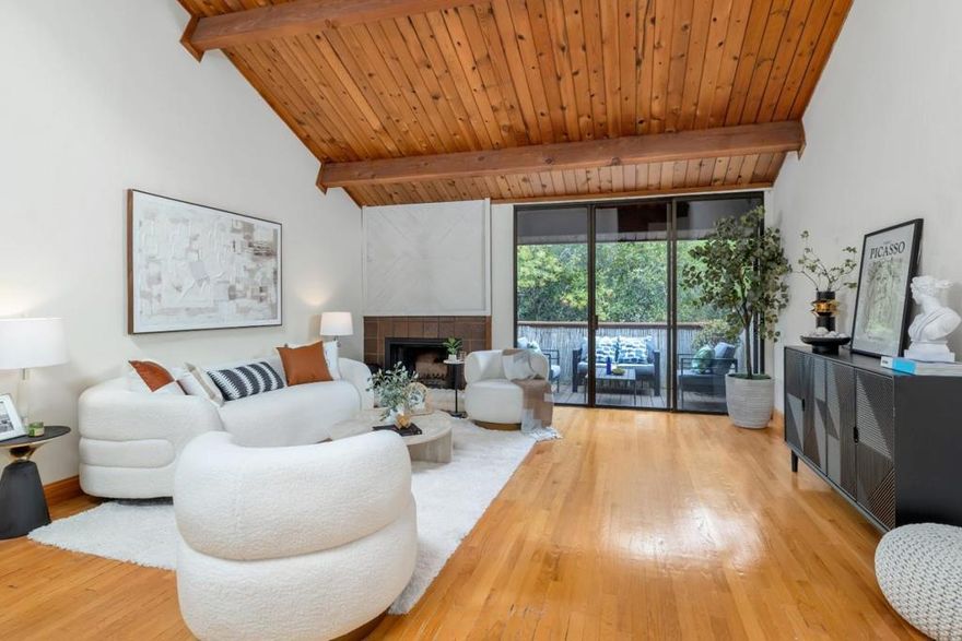 Welcome to this beautiful 2-bedroom, 2.5-bath townhome in the desirable San Mateo Highlands near Crystal Springs Reservoir. It features soaring wood-paneled ceilings with exposed beams and skylights, freshly painted walls downstairs, and brand-new carpet throughout.The spacious living and dining area opens to a large private patioperfect for afternoon tea or summer BBQs. Downstairs, the primary suite includes a private balcony, the perfect spot for your morning coffee. The second bedroom works beautifully as an office, kids room, or guest room.This home offers the best of both worlds: the serenity of being surrounded by nature and the convenience of Mid-Peninsula living, with endless shopping, dining, arts, and entertainment options, as well as top schools, and medical centers. Conveniently close to Hwy 280/92/101, the tech corridor, SFO, College of San Mateos world-class farmers market, Laurelwood, Crystal Springs, hiking trails, restaurants, and shops! The HOA provides access to a resort-style pool, hot tub, and tennis courts.