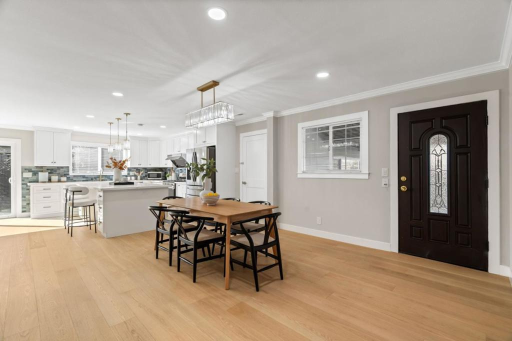 Welcome to this meticulously renovated home, where modern comfort meets timeless elegance. Discover 1488 Sunland Court, a gem in a tranquil cul-de-sac in West San Jose. This 1,883 square foot residence, including a legally converted garage, offers 4 bedrooms and 2 bathrooms on a 10,500 square foot lot. Enjoy peace of mind with a newly permitted roof and finalized permits for renovations and garage coversion. Inside, find high-quality wood flooring, an open-concept kitchen with quartz island and stainless steel appliances, central air conditioning, a new water heater, and luxurious bathrooms. Ideally located near major Silicon Valley employers like Nvidia, Apple, Netflix, Google, and Meta, this home provides exceptional convenience. Enjoy shopping and dining at Westgate Mall and Santana Row, and the serenity of Hathaway Park. Your private oasis includes an in-ground PebbleTec pool and fruit trees. In a peaceful neighborhood, access top-rated Moreland and Campbell Union schools, and prestigious schools like Harker and BASIS. Experience the perfect blend of work, life, and leisure in this prime San Jose location.