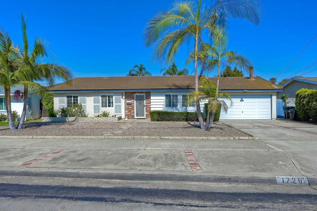 Single story 3 bedroom, 2 full bath home in Poinsettia Heights neighborhood in Cardiff with large backyard. Available now! Garage converted to Large Bonus room with brick fireplace. Storage area of approx 15 X 4 feet accessible thru the newer aluminum garage door for surf boards, bikes, etc., and has EV charging outlet. Large private back yard with grass and stamped concrete patio for your outdoor entertaining! The home's interior has been freshly painted. Newly remodeled primary bathroom. Laundry hook-ups in indoor laundry room (washer/dryer not provided). Tenant pays utilities. Gardner included. Close to beaches, schools and parks. Sorry, NO pets allowed. Please Note: NO GARAGE, but driveway parking. Garage converted to Large bonus room with fireplace,. There is still storage, approx 15 X 4 feet, accessible thru the newer aluminum garage door, but not large enough to park a car! Within 1.5 miles to beach. OVERSIZE BACKYARD with grass and stamped concrete patio.. Washer/Dryer not included. Washer/Dryer shown in photos are prior tenants are and available for purchase.
