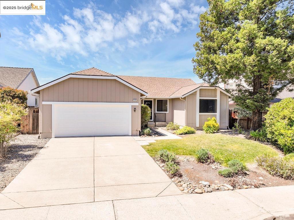 Wonderful Eagle Ridge single story in the perfect location. Terrific open floor plan with eat in kitchen and Mt Diablo views from the living / family rooms. Nicely upgraded with stone countertops, plank laminate flooring in the common areas, LVP in the kitchen, new carpet in the bedrooms and more! Brand new appliance package and freshly painted interior. Ceiling fans throughout along with a newer HVAC to keep cool in the summer without breaking the bank on power bills. On the outside, all the wood siding and trim was completely gone through in preparation for the new exterior paint. Nicely landscaped front yard and great privacy in the back with a Mt. Diablo view. This house is sparkling clean and move in ready, it needs nothing. Come see for yourself.