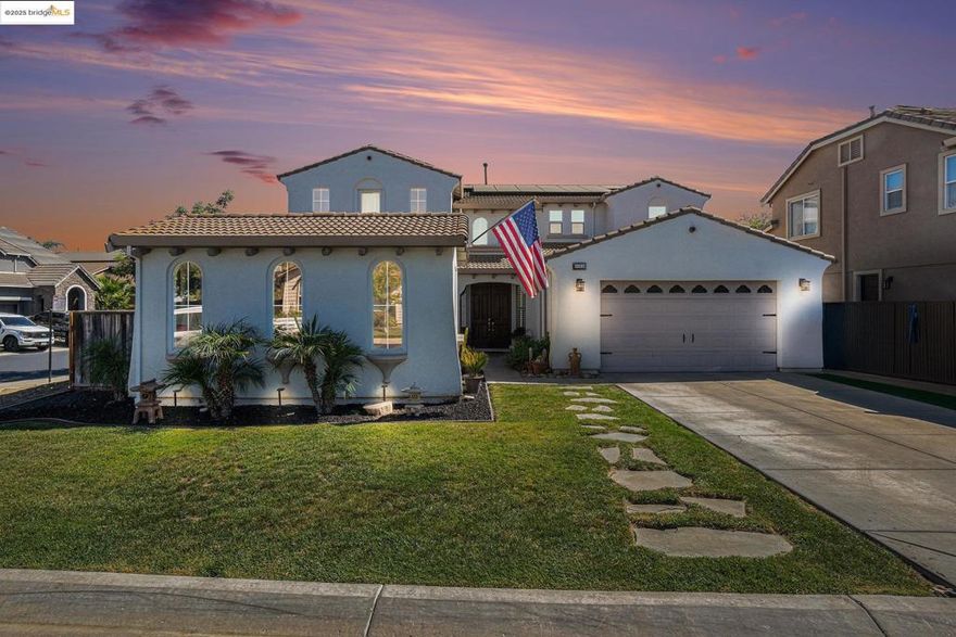 Located on a desirable corner lot in the gated Lakes community, this spacious home offers a versatile layout & sought after upgrades.  A detached Casita w/double door entry, LVP flooring & it's own HVAC system provides the perfect space for a home office, studio, gym or guest quarters & is connected to the main home by a private courtyard.  The main home opens w/double doors into a large formal living & dining area. Toward the back, you'll find an open-concept family room w/fireplace, eat-in kitchen featuring a center island, granite counters, white cabinets & a walk-in pantry.  A sliding door leads to the covered patio, landscaped backyard w/turf & a hot tub. The gated side yard can accommodate a standard boat trailer. The 1st floor includes 2 bedrooms, a full bath plus a powder room for guests. Upstairs offers 3 additional bedrooms, a full bath, laundry room & built-ins along the hallway for an ideal office nook. The expansive primary suite features a Juliet balcony, dual walk-in closets, & a bath w/soaking tub, stall shower & dual vanities. Community amenities include lakes, parks, trails & private security.